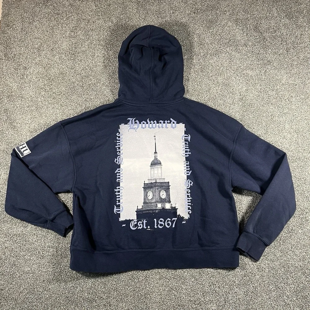Jordan Howard University Hoodie Men's Medium Navy Pullover Loose Fit Est 1867